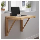 Klapptisch aus Massivholz, Wandmontage, Klapptisch, Waschküchentisch zum Zusammenklappen von Kleiderstation, Computertisch, Schreibtisch, Wandmontage, Esstisch, Schlafzimmer, Bett an der Wand (100 x