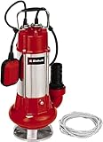 Einhell GC-DP 1340 G Schmutzwasserpumpe (1300W, Ø40mm Fremdkörper, 23.000L/h Förderleistung, Schwimmerschalter, Tragegriff, inkl. Universalanschlüsse)