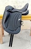 WILD RACE Leder-Dressur-Monoflap-Wechseleisensattel/Leather Dressage Monoflap Changeable Gullets Saddle (17.5')