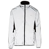 Trespass Zig, Silver Reflective, L, Wasserdichte Sportjacke aus Reflektivem Material für Herren, Large, Grau