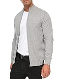 Indicode Herren Lau Strickjacke mit Stehkragen aus 80% Baumwolle | Cardigan für Männer Lt Grey Mix, XXL