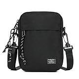 Handy Umhängetasche Herren Schwarz, Herrentasche zum Umhängen Klein, Wasserdichte Reißverschluss Handy Schultertasche Herren Handytasche mit Schulterriemen Handy Brieftasche Geldbörse Handtasche