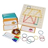 Générique Elastikbrett, mit Gummibändern, Formen, Lernspielzeug – Geoboard Mathematik STEM | für Jungen Mädchen Kindergarten Krippe Haus Reise Spielzimmer Party