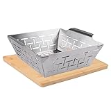 Freyersbacher Grillkorb Edelstahl 24,9 x 21 x 7 cm, Grillkorb für Fleisch, Gemüse und Fisch grillen, für alle Grillarten, auch Gasgrill, für Grillrost Edelstahl