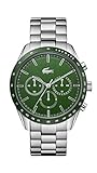 Lacoste Chronograph Quarz Uhr für Herren Kollektion Boston mit Silbernes Edelstahlarmband - 2011080