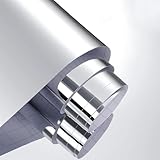 Decotalk Klebefolie in Aluminium Spiegelfolie Selbstklebend Möbel Klebespiegel 30X300cm Klebespiegel Spiegel Folie Selbstklebende Vinylfolie Möbelfolie Spiegel Aufkleber für Schrank Wand Wohnzimmer