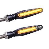 FEZZ LED Blinker Motorrad E Geprüft Universal LED Blinker Tagfahrlicht Motorrad Blinker Motorrad Led Lauflicht, Bernstein (2 Stück)