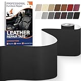 SZMMG Leder Reparatur Set Schwarz, Kunstleder Selbstklebend 10 x 200 cm, Schnellreparation, Kunstleder Reparaturset Flicken Aufkleber Patch für Autositze, Möbel, Sofaleder, Taschen