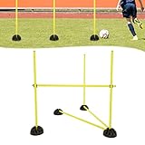 TATIVALO Hürden Slalomstangen Agility-Training Set - Hürden und Slalomstangen für Sport, Fitness, Koordinationstraining und Agilität 15 Stangen - 100 cm, 10er Standfüße und 10 Clips, Gelb