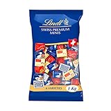 Lindt Schokolade Swiss Napolitains | 1 kg | Vollmilchschokoladen Mini Tafeln in den Sorten, Milch-Nuss, LINDOR Milch, Cresta, Weiß, Crémant | Großpackung | Schokoladengeschenk