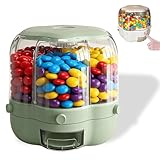 Rotierender Süßigkeitenspender, Multi-Arbeitsplatte, 360 ° drehbar, mit 6 Fächern, Multi-Grid, große Kapazität, Getreideaufbewahrung, transparenter Behälter für Mini-Bonbons, Lebensmittel, Reis