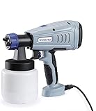 WORKPRO Elektrische Farbspritzpistole 550W, 1200 ML/Min Durchfluss, Farbsprüher mit 3 Sprühmuster, 2 Düsen, einstellbare Geschwindigkeit und Durchflussmenge
