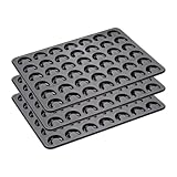 Zenker Vanillekipferl Backblech 3er Set – Jede Backform liefert 42 süße oder pikante Hörnchen – Jedes Kipferl wird gleichmäßig geformt – Antihaftbeschichtung für einfaches Entformen