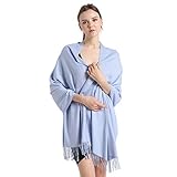 vimate Damen Pashmina Schals und Tücher, Soft Light Blue Kaschmir Pashmina Schals und Tücher (DE-Light Blue)