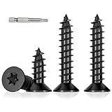 BACSHBY 20 Stück M3x20mm Holzschrauben Edelstahl A2 V2A Torx Senkkopf Selbstschneidende Schrauben Schwarz Beschichtet für Akustikpaneele,Spanplatten mit Schraubendreher Bit