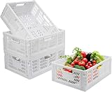 Faltbare Aufbewahrungskorb Klappkiste Kleine 23.5 * 17 * 15cm Klappbox Klappkorb Klappkisten mit Henkel Deckel für Schrank Bücherregal Badezimmer Schlafzimmer Küche Arbeitszimmer Büro (2er Set)