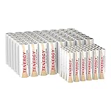 Combo 48xAA 24xAAA Tenergy 1.5V Alkaline Batteries, High Performance AA/AAA Non-Rechargeable Battery for Clocks, Remotes, Toys & Electronic Devices, Household Batteries