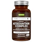 Astaxanthin Komplex, vegane & natürliche Antioxidantien, mit 4mg Astaxanthin aus 42mg Mikroalgen, 90 Weichkapseln, von Igennus