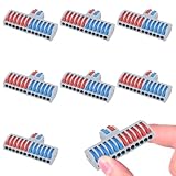 7 Stück Kompakt-Verbindungsklemmen, Steckbare Lüsterklemmen mit Hebel (2 Rein 12 Raus), Kabelverbinder für flexible/starre Leiter. Ideal für Inline-Schaltungen und Circuit-Anschlüsse