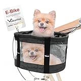Valkental - Fahrradkorb für Hunde KLICKfix Kompatibel | Ideal als Einkaufskorb | Stabil und Sicher | Inkl. Bodenkissen & Praktischen Fächern
