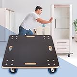 ECD Germany Transportroller 60 x 80 cm bis 800 kg Siebdruckplatte - PP-Räder Rollbrett Möbelroller Transporthilfe für Umzug Möbel-Transport Möbelhund Rollwagen Roller Transporter Transportwagen