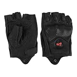 HEROFFIX M Motorradhandschuhe Atmungsaktive Halbfingerhandschuhe Leder Outdoor Handschuhe Schwarz 1 Paar