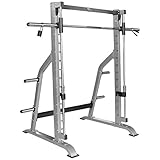 Massive 110 Kg schwere Train Hard Smith Machine Multipresse Rack mit Gegengewichten und Olympia Langhantelstange, massive Kraftstation geprüfte und zertifizierte Profi Qualität nach EN957