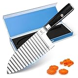 Dragon Creek Edelstahl Wellenmesser für Pommes,Obst, Wellenschneider,Riffelmesser für Gemüse, scharfes Kartoffelschneider, Wellenmesser für Perfekte Crinkle-Cuts, Edelstahl