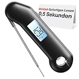 ThermoMaven F1 Turbo Digitales Fleischthermometer –0,5s Sofortanzeige Grillthermometer, ±0,3℃ Genau Thermometer Kochen, IP67 Wasserdicht Magnetische Thermometer Kochen, Flaschenöffner Braten BBQ Grill