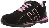 REIS BRARGENTINA Sicherheitsschuhe | Arbeitsschuhe Damen | Safety Shoes | Stahlkappe | EN ISO 20345 und EN20344 | Leder und Eva Kautschuk | Schwarz-Rosa | 36 Größe