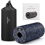 EVEREST FITNESS Faszienrolle Wirbelsäule 30 cm mittel-hart in schwarz/blau inkl. Booklet - Professionelle Faszien Rolle für Rücken - Foam Roller - Massagerolle - Fitness Rolle - Yoga Massageroller