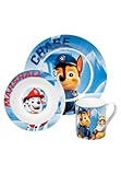 Paw Patrol Frühstücksset für Kinder - Geschirr Set 3-teilig Teller, Schale & Tasse aus Porzellan