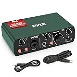 Pyle USB-Audio-Schnittstelle für Aufnahmen, Songwriting, Streaming und Podcasting, 2-in-2out, 24 Bit/192 kHz ASIO, High-Fidelity-Studio-Qualität, geräuscharm, robustes Metallgehäuse, 15 x 9 x 4 cm