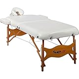 MOVIT Deluxe Massageliege inkl. Tasche, XXL Breite 80 cm, 8 cm Polsterung, Vollholzgestell, Farbwahl, schadstoffgeprüft, weiß