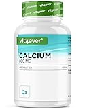 vit4ever Calcium - 400 Tabletten mit 800 mg Calcium aus Calciumcarbonat pro Tagesportion - Reicht für 6,6 Monate - Vegan, hochdosiert und ohne unnötige Zusätze