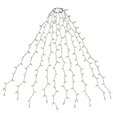 SALCAR 3m Christbaumbeleuchtung mit Ring und 10 Girlanden, 350er LED Weihnachtsbaum Lichterkette Überwurf Wasserdicht für 120cm bis 350cm Tannenbaum, Warmweiß