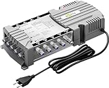goobay 64874 - Sat Multischalter 5/8 / Multischalter 8 Teilnehmer ermöglicht individuelles Empfangssignal / 5 Eingänge - 8 Ausgänge/terrestrischer Empfang möglich / 4K, 8K UHD/DAB+