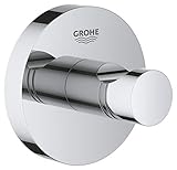 GROHE Essentials - Bademantelhaken (robuster Haken, langlebige und pflegeleichte Chromoberfläche, einfache Montage), chrom, 40364001