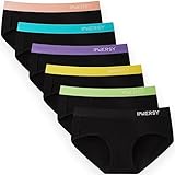 INNERSY Unterhosen Damen Baumwolle Sportunterwäsche Hipster Panties Schwarz Taillenslip 6er Pack (S, Sportliches Schwarz)