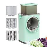 Drehbare Käsereibe, Kurbel zum Schneiden von Kartoffeln, Gemüseschneider, Rotationsschneider für Nüsse und Gemüsewaffeln mit 6 austauschbaren Schokoladenschneidern