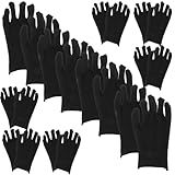 Alipis Arbeitshandschuhe Baumwollhandschuhe 12 Paare Schwarz Größe L Strapazierfähiger Handschutz für Handwerk und Garten