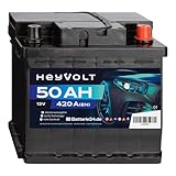 HeyVolt Autobatterie 12V 50Ah 420A Hochleistungs-Blei-Säure-Batterie, Langlebig, Kompatibel mit PKW