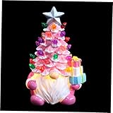 Anneome Weihnachtlicher Gnom Nachtlicht mit Kabellosem LED Weihnachtsbaum Sanfte Beleuchtung Batteriebetrieben als Tischlampe und Wohnzimmer Dekoration für Schlafzimmer Badezimmer und