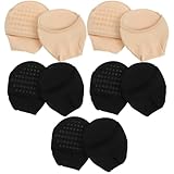 EXCEART 5er Set Damen Zehenstrümpfe Unsichtbare No Show Sohlen Socken Hautfarben und Schwarz Flache Halbsocken für Ballerinas und Sneakers Bequeme Futterale Strümpfe