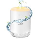 Luftbefeuchter Mini Luftbefeuchter klein USB einstellbar Mit Led-Licht AIR Humidifier mini with Soft Night Light für bedroom plants kinderzimmer Büro,Babyzimmer,Auto (White)