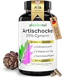 90 Artischocken Kapseln hochdosiert mit 113mg Cynarin - nur 1 Kapsel/Tag - Artischocken-Extrakt hochdosiert - 3 Monatsvorrat