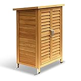 MCombo Gartenschrank Geräteschuppen Werkzeugschrank Outdoor-Schrank Gartenbox 0690, aus Holz Natur, 47 X 63 X 96 cm