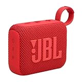 JBL Go 4 - Rot – Tragbare Bluetooth-Lautsprecher-Box mit JBL Pro Sound, tiefem Bass und Playtime-Boost-Funktion – Wasserfest und staubfest – 7 h Laufzeit