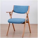 KITCISSL Sessel Esszimmer Klappstühle Esszimmerstuhl Holz Lesesessel Stuhl mit Armlehne, Sessel Modern Design Stapelsessel Btirostuhle Chefsessel für Zuhause, Schlafzimmer (Color : Blauw)