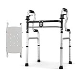 Walker for Seniors Rollator Folding Walker with Seat,Lightweight Aluminium Walking Frame for Seniors,Adults,Kids